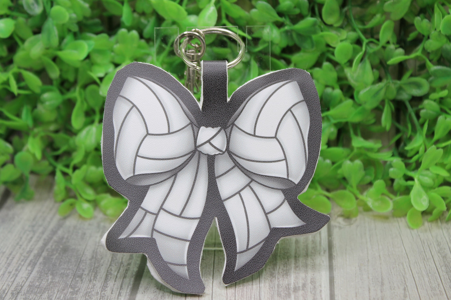 Volleyball Bow Keychain or Bag Tag