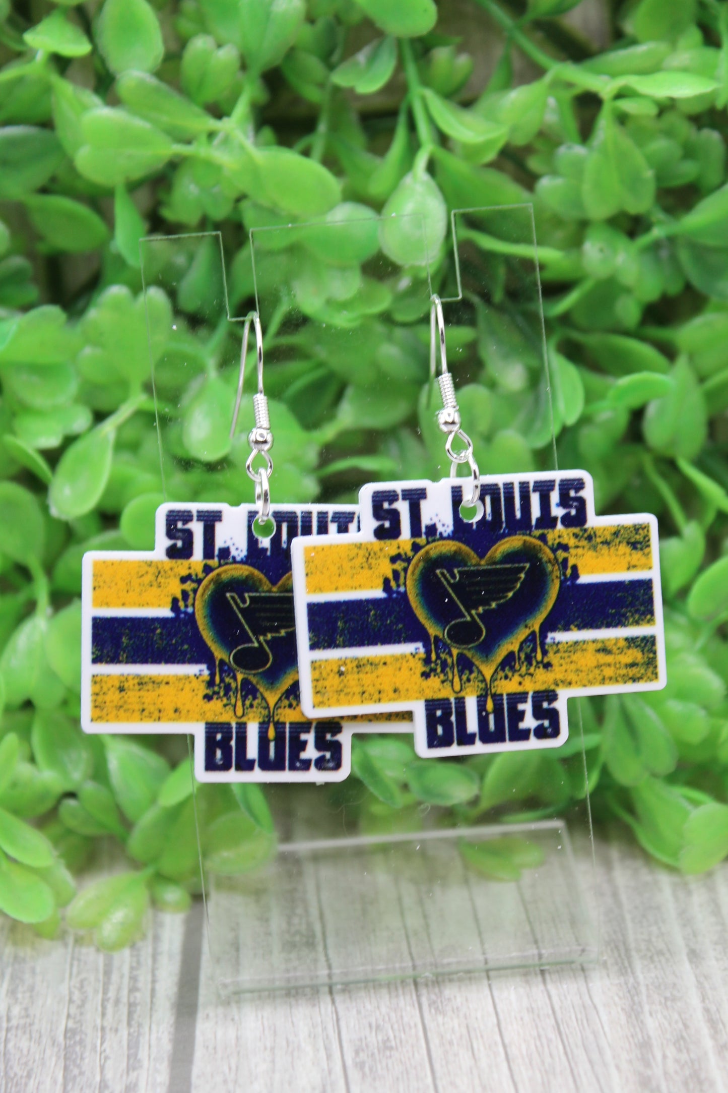 Hockey St Louis Blues Dangle Earrings