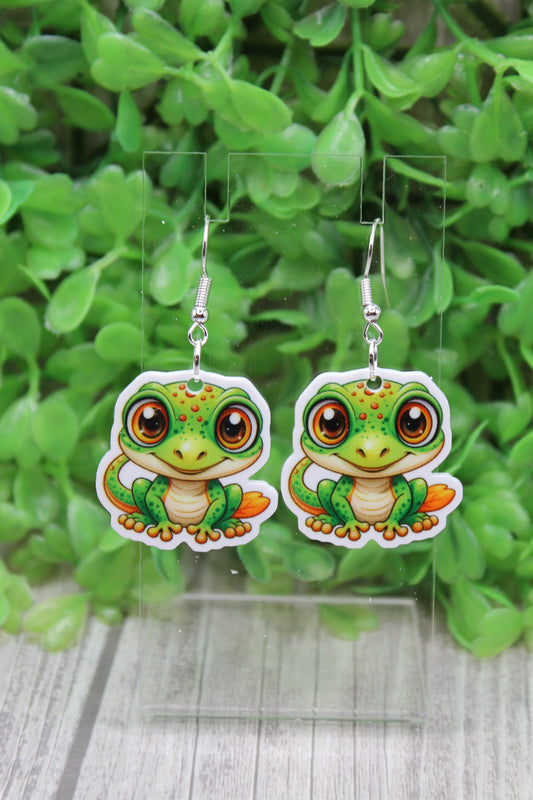 Baby Lizard Mini Dangle Earrings