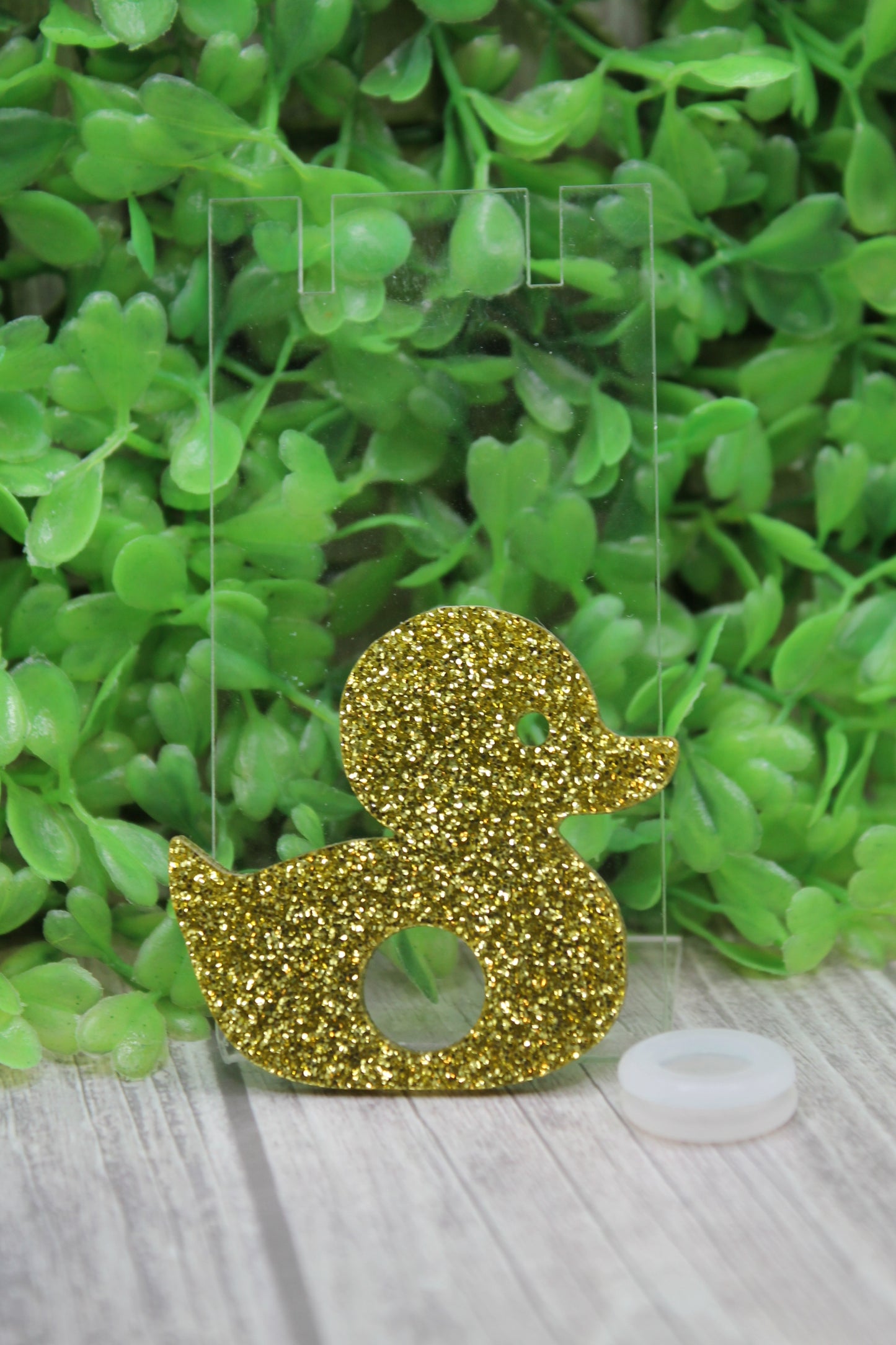 Gold Glitter Duck Tumbler Topper