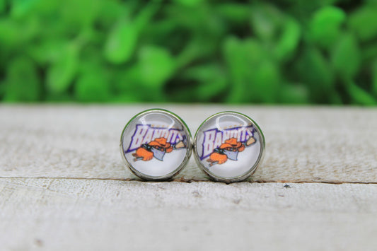 Bandits Lacrosse Glass Stud Earrings