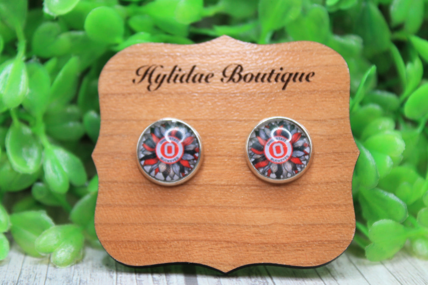Ohio State Sunflower Stud Earrings