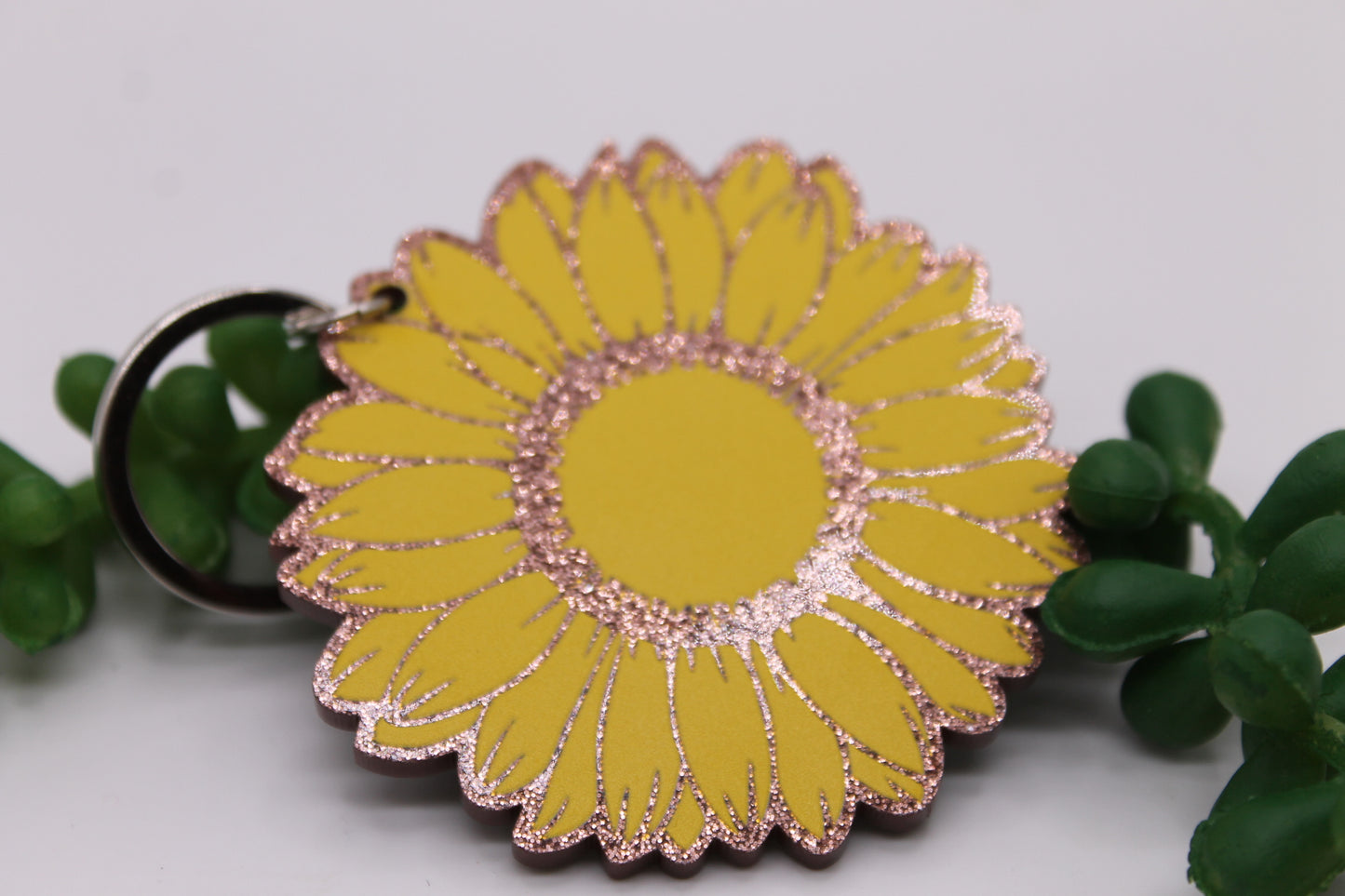 Glitter Sunflower || Keychain
