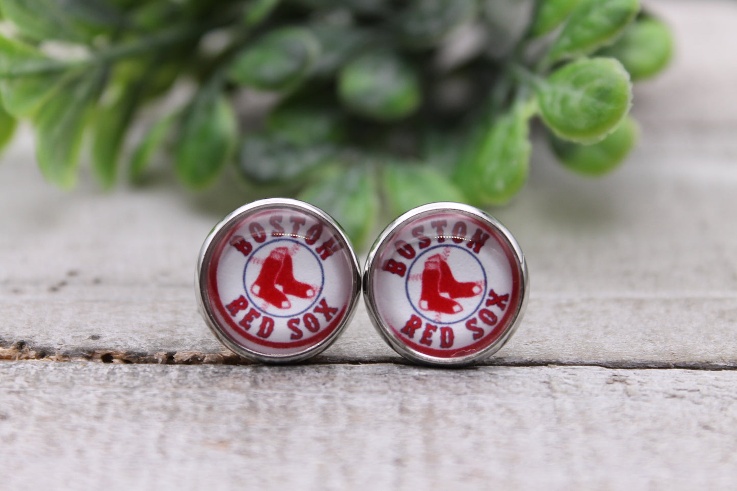 Baseball Boston Red Sox Stud Earrings