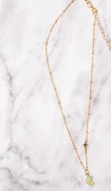 Talking To The Moon Iridescent Druzy Quartz Pendent • NECKLACE