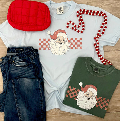 Checkered Santa Tee