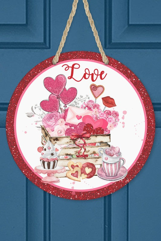 Valentines Day Love Cookie Book Stack Door Hanger