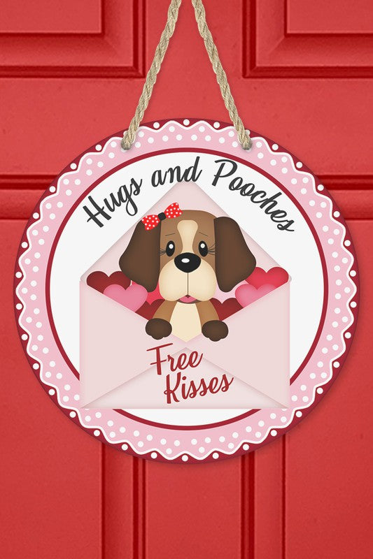 Valentines Day Love Hugs and Pooches Door Hanger