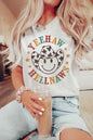 HAPPY FACE COWBOY YEEHAW HELLNAWS GRAPHIC TEE