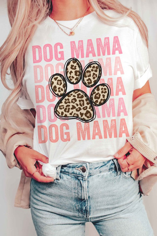 LEOPARD DOG MAMA GRAPHIC TEE