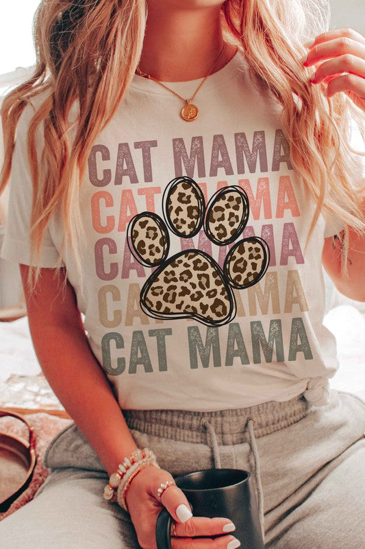 LEOPARD CAT MAMA GRAPHIC TEE