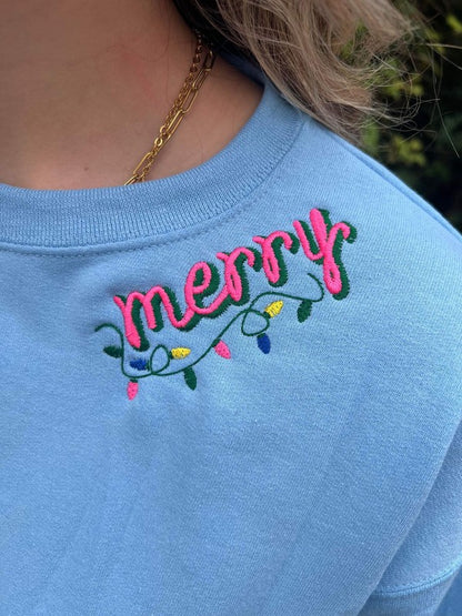 Merry Collar Embroidery Sweatshirt