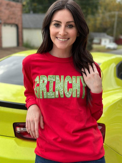 Grinchy Faux Sequin Long Sleeve