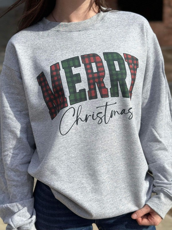 Plaid Merry Christmas Sweatshirt