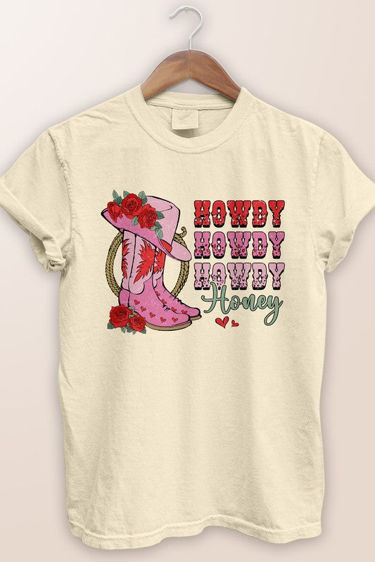 Howdy Honey, Western Valentine Garment Dye Tee