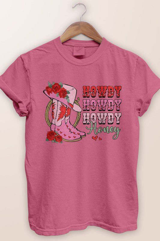 Howdy Honey, Western Valentine Garment Dye Tee