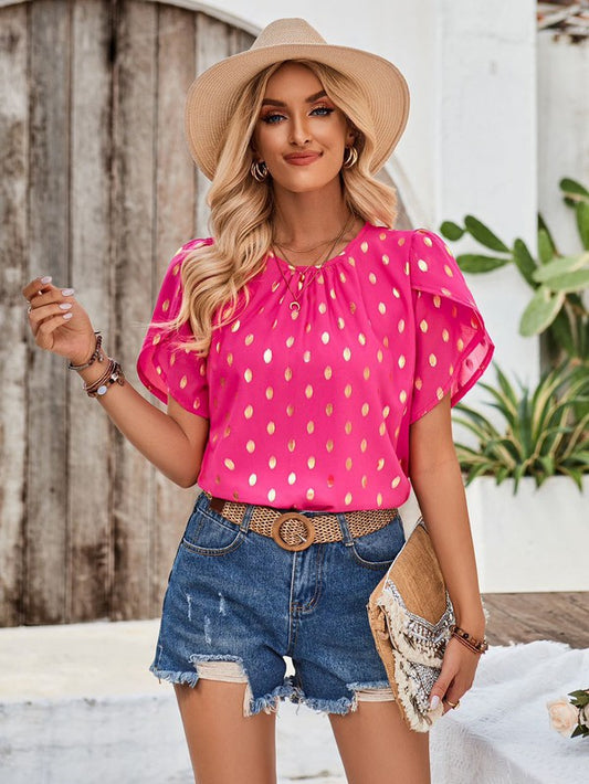 All over polka dot top {Ships in 3-5 Business Days}