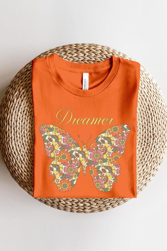 Dream Floral Butterfly Graphic T Shirts