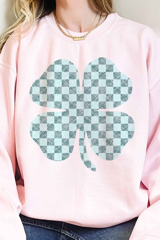 ST PATRICKS CLOVER CHECKER OVERSIZED SWEATSHIRT