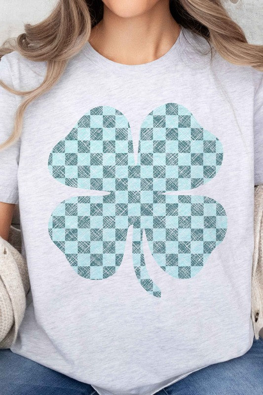 ST PATRICKS CLOVER CHECKER OVERSIZED TEE