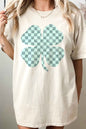 ST PATRICKS CLOVER CHECKER OVERSIZED TEE