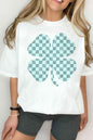 ST PATRICKS CLOVER CHECKER GRAPHIC TEE