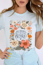 Blessed Floral Graphic T Shirts