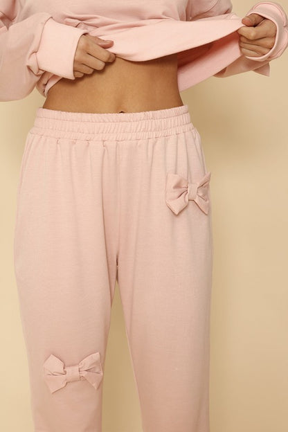 3D bow jogger sweatpants {Ships in 3-5 Business Days}