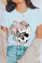 Floral Skull Graphic Tee