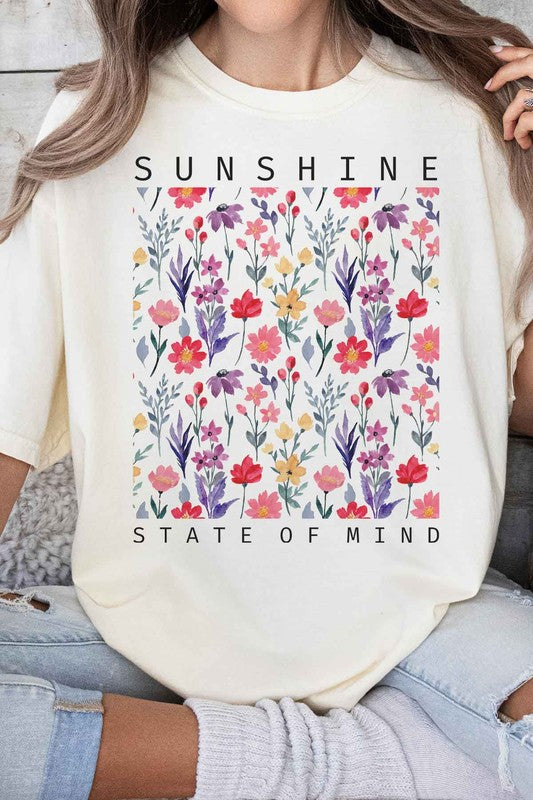 SUNSHINE STATE OF MIND FLORAL FLOWERS GRAPHIC TEE