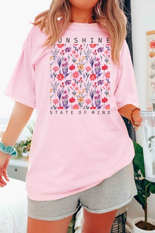 SUNSHINE STATE OF MIND FLORAL FLOWERS GRAPHIC TEE