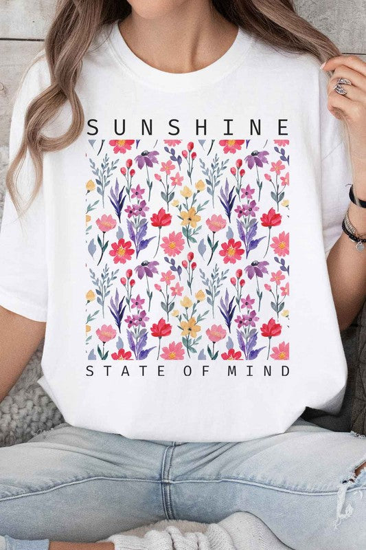 SUNSHINE STATE OF MIND FLORAL FLOWERS GRAPHIC TEE