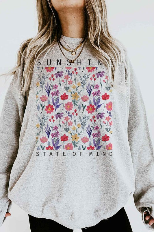 SUNSHINE STATE OF MIND FLORAL GRAPHIC SWEATSHIRT