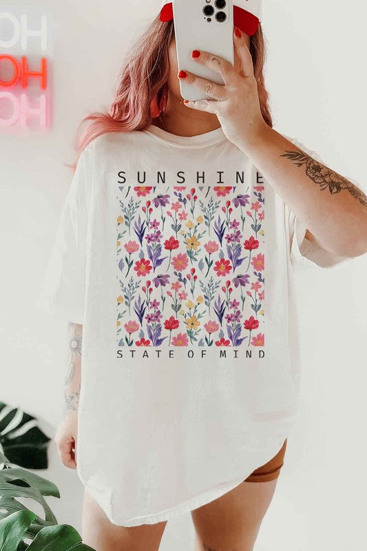 SUNSHINE STATE OF MIND FLORAL OVERSIZED TEE