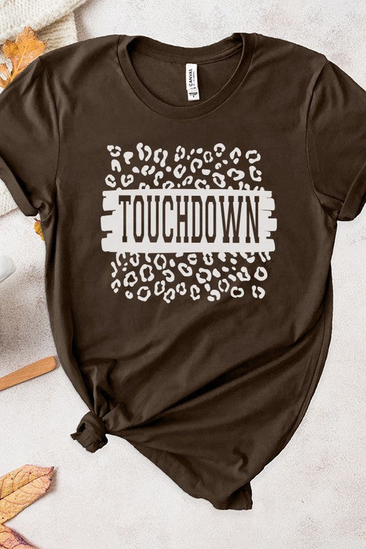 Game Day Touchdown Leopard Block Graphic Tee