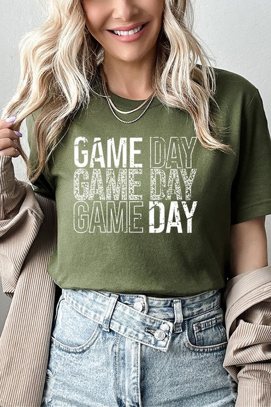 Game Day Tripe Stack Distressed Graphic Tee