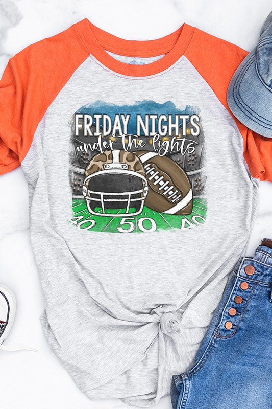 Game Day Leopard Helmet Friday Nights Raglan