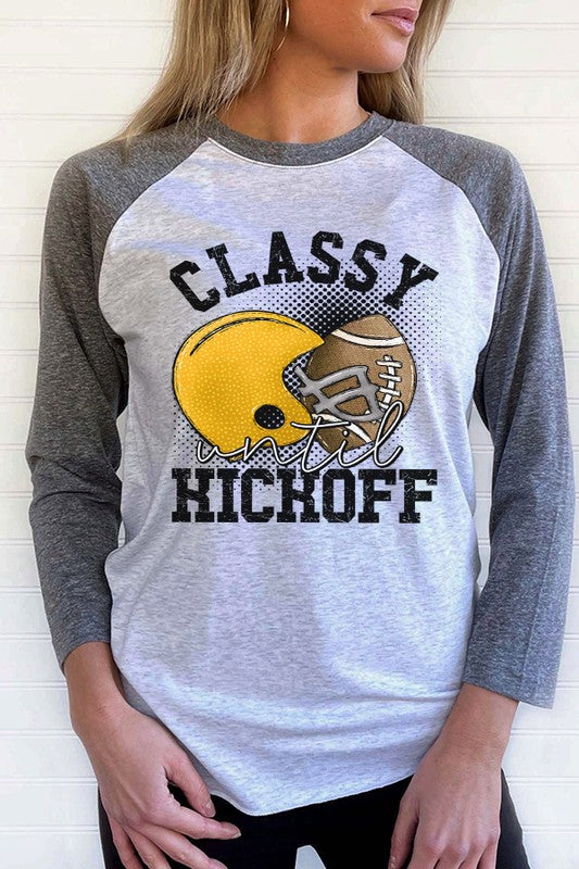 Game Day Yellow Classy Until Kickoff Raglan