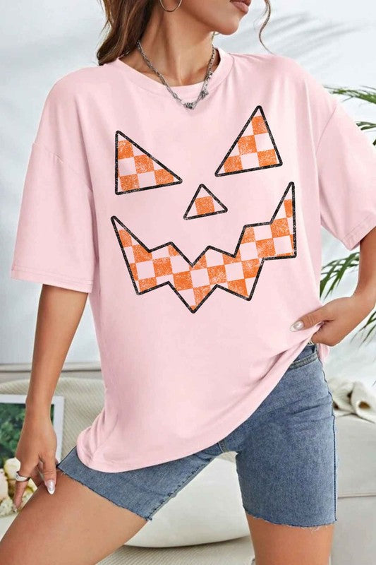 HALLOWEEN CHECKER JACK OVERSIZED GRAPHIC TEE