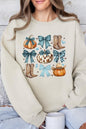 Turquoise Bow Western Fall Fleece Sweatshirts