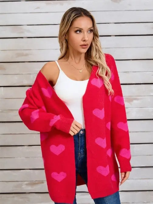 Open Front Heart Cardigan {Ships in 3-5 Business Days}