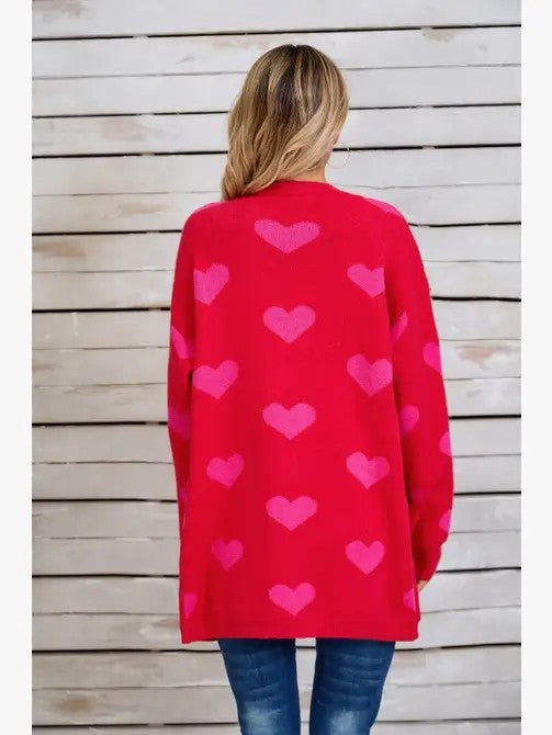 Open Front Heart Cardigan {Ships in 3-5 Business Days}