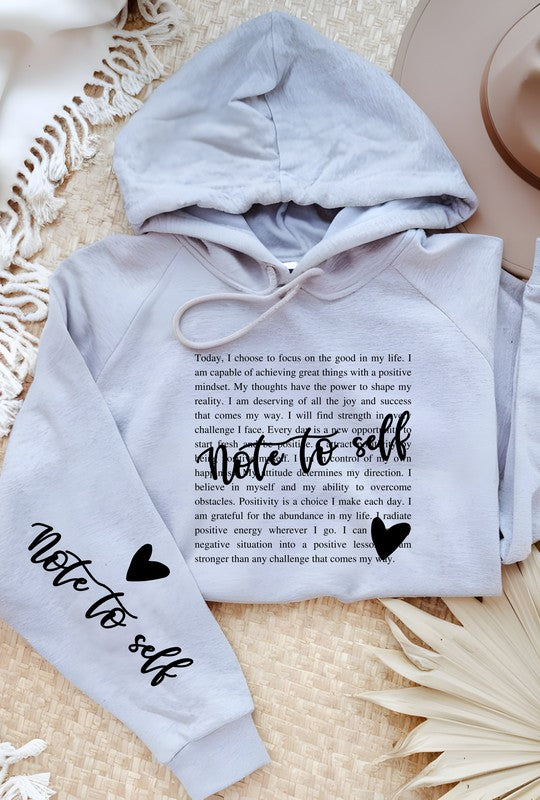 Note to Self Positive Graphic Hoodie PLUS {Ships in 3-5 Days}