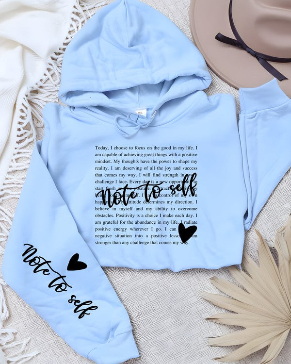 Note to Self Positive Graphic Hoodie PLUS {Ships in 3-5 Days}