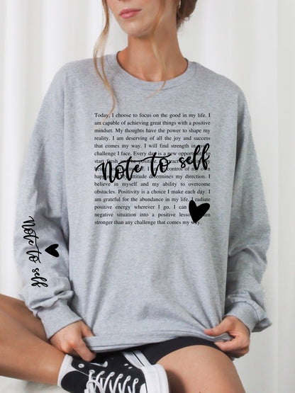 Note to Self Crew Sweatshirt PLUS {Ships in 3-5 Days}