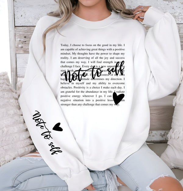 Note to Self Crew Sweatshirt PLUS {Ships in 3-5 Days}