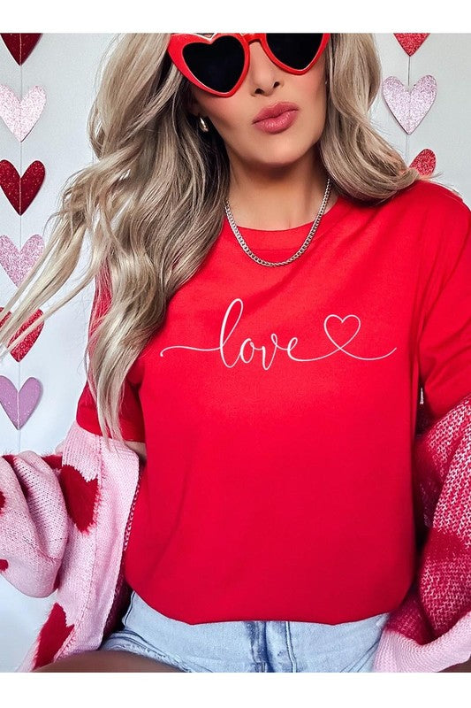 Love With Heart Graphic Tee