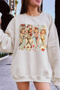 Retro Cupid Graphic Fleece Sweatshirt