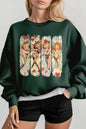 Retro Cupid Graphic Fleece Sweatshirt