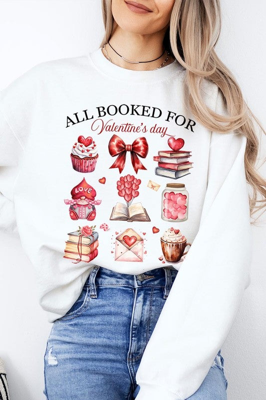 All Booked for Valentines Graphic Sweatshirt